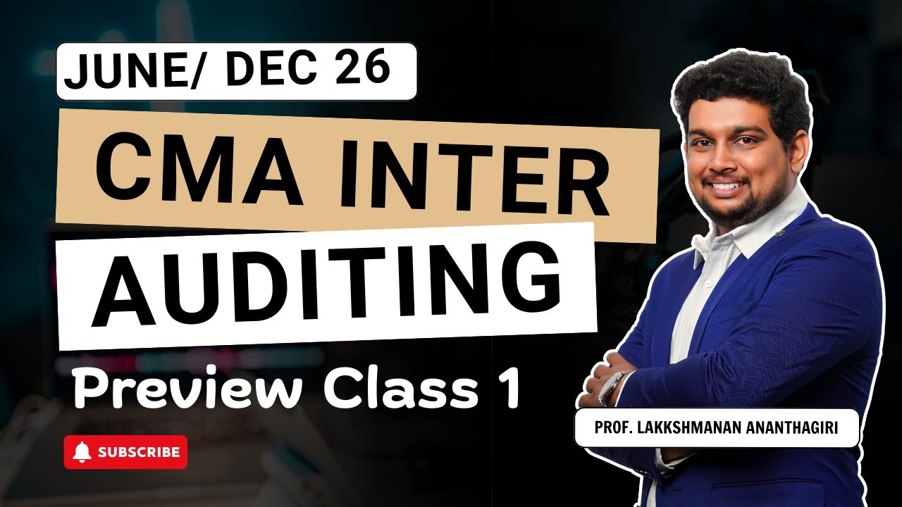 CMA Inter Auditing Class 1 | From Zero to Clarity