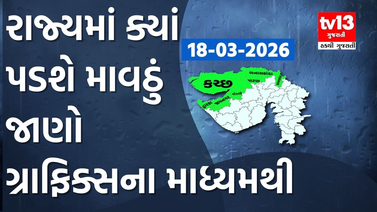 Gujarat Weather Update | રાજ્યમાં ક્યાં પડશે માવઠું જાણો ગ્રાફિક્સના માધ્યમથી | tv13 gujarati