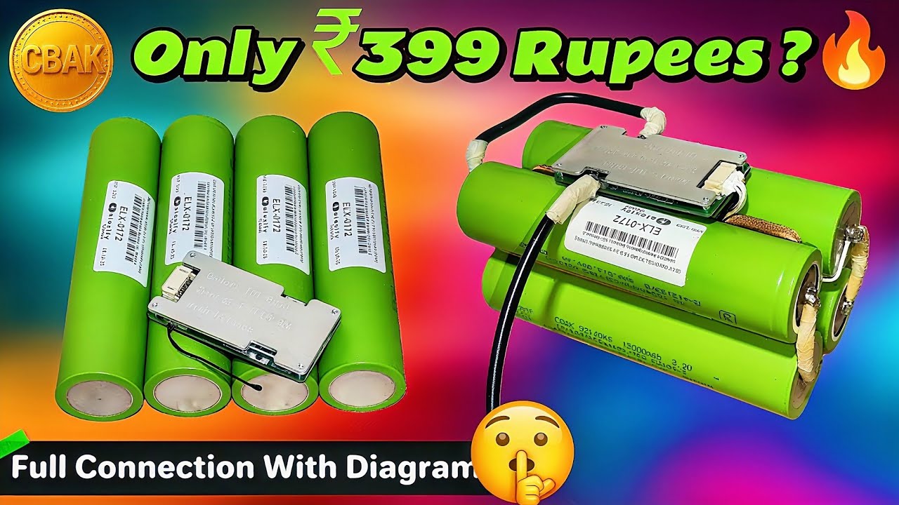 CBAK LiFePO4 32140 Battery Unboxing 🔋 | 12V Battery Full Connection With Diagram | Only ₹399 🔥