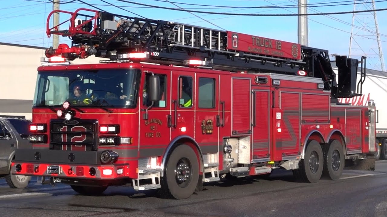 Blandon Fire Company Brand New Ladder 12 Responding 1/20/24