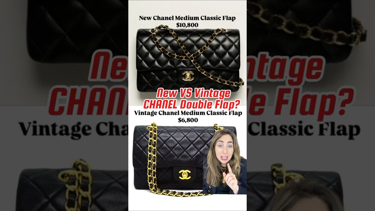 Comparison of Vintage Chanel double flap vs new Chanel double flap #vintagechanel #chanel #vintage