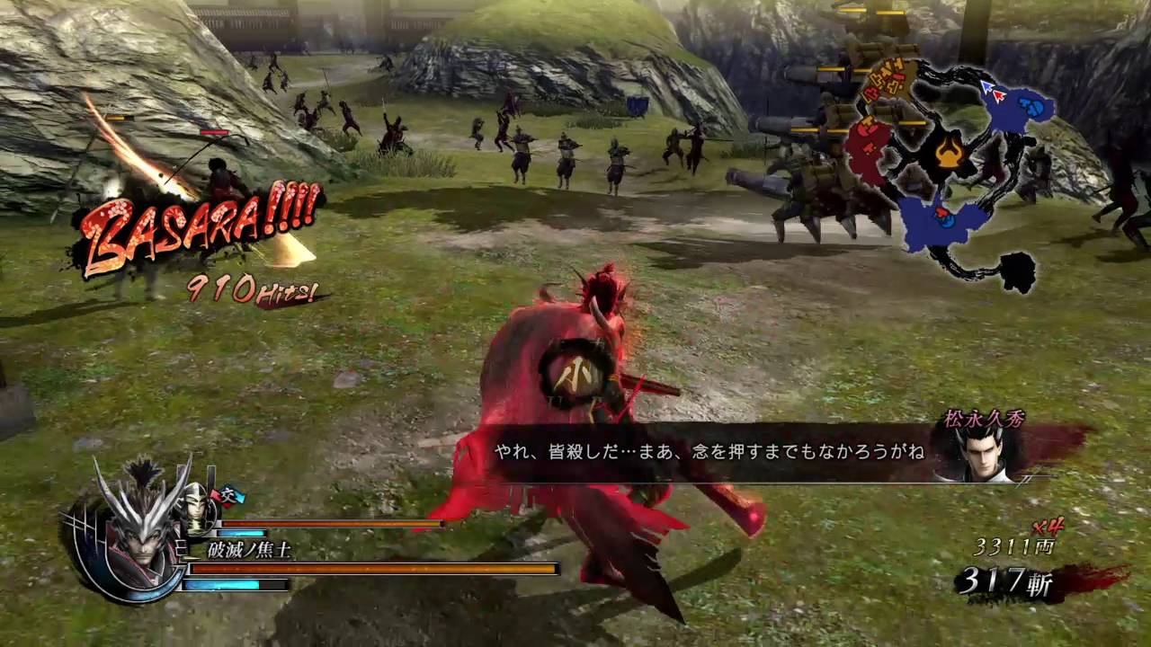 Sengoku Basara 4 Sumeragi Nobunaga Oda gameplay