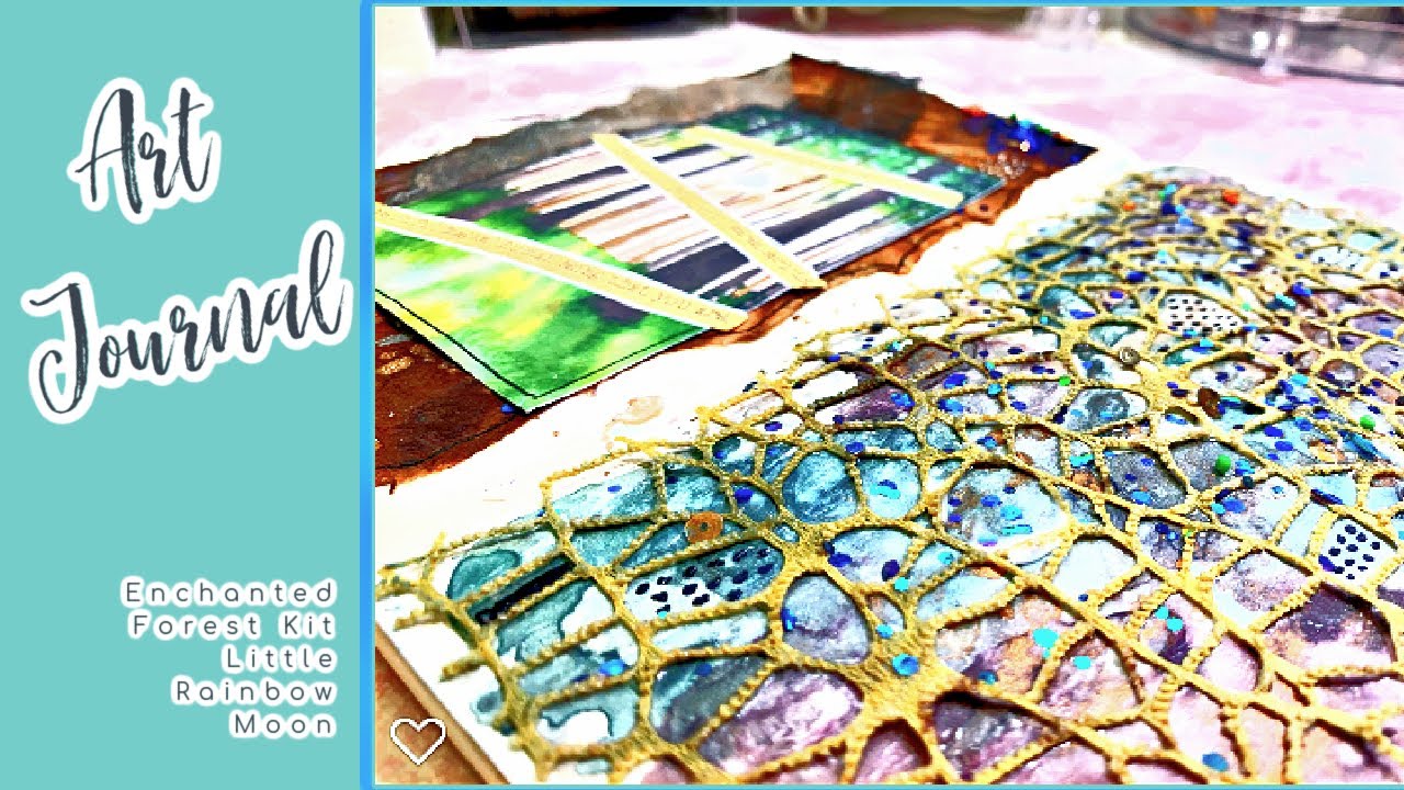 Art journal page - Enchanted Forest - Little Rainbow Moon creative kit