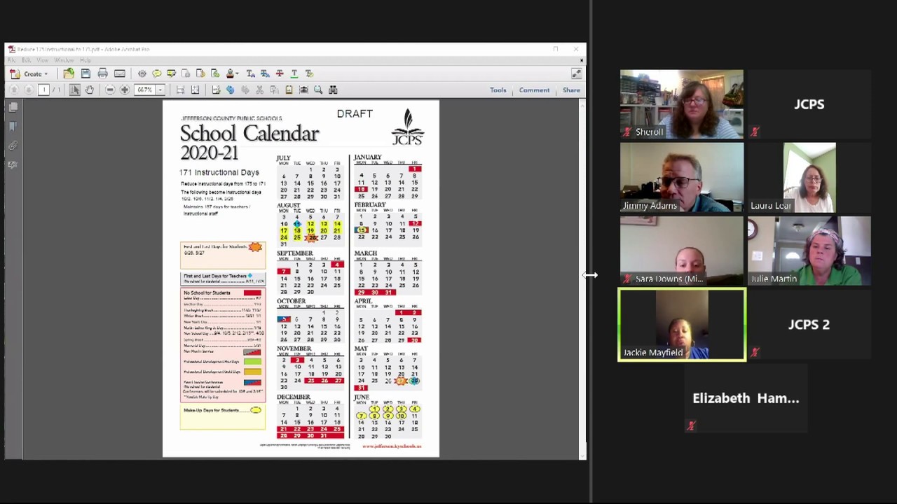 JCPS Calendar Committee - July 1, 2020