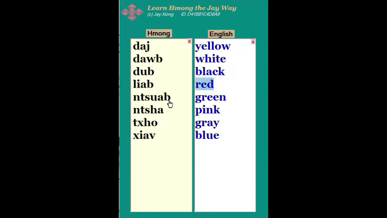 Colors in Hmong and English #english #hmong #learnhmong #learnenglish