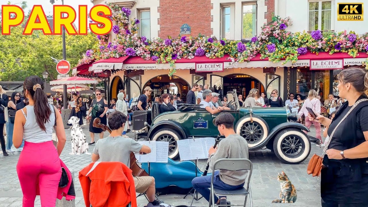 Paris, France 🇫🇷 - Paris August 2024, Montmartre Summer, Paris Walk 4K