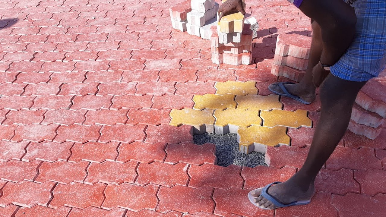 Church parking Area-fantastic design Paver blocks installation process in india