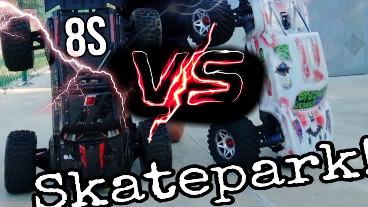 Новые Outcast 8s против Traxxas Xmaxx! Скейтпарк!!!
