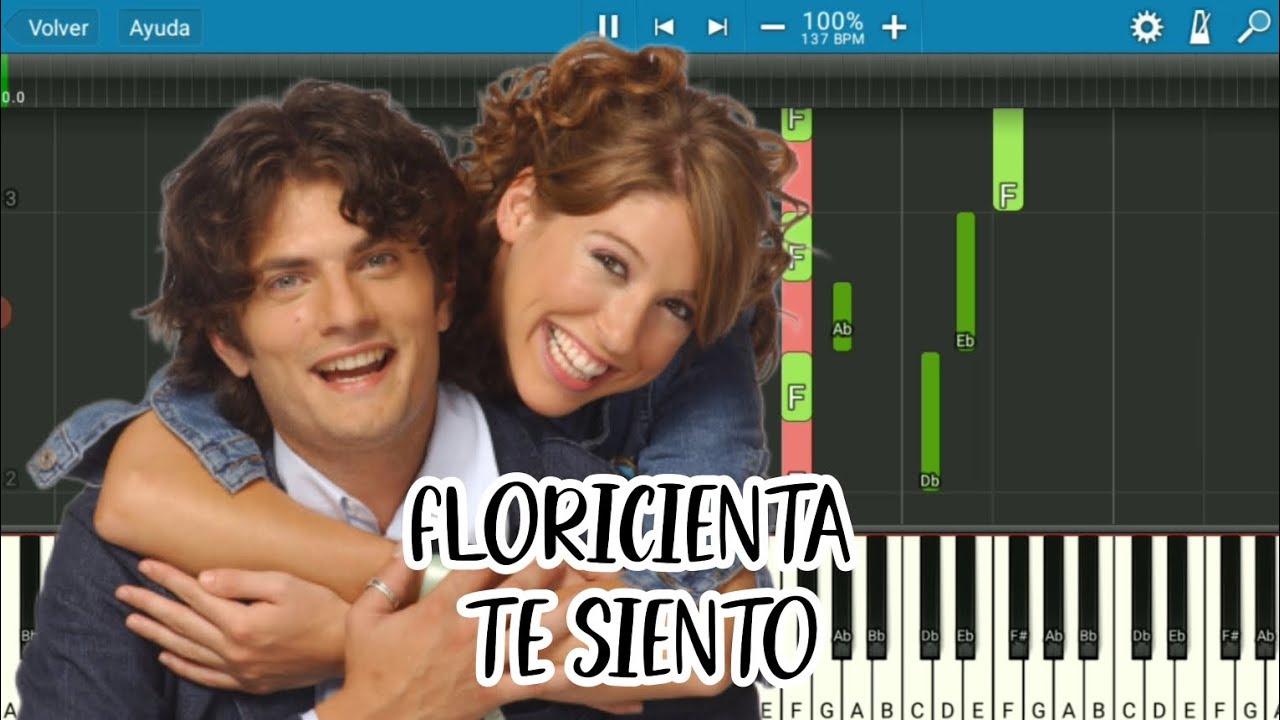 Floricienta - Te siento (Tempo 138, Tono C#) - Piano tutorial