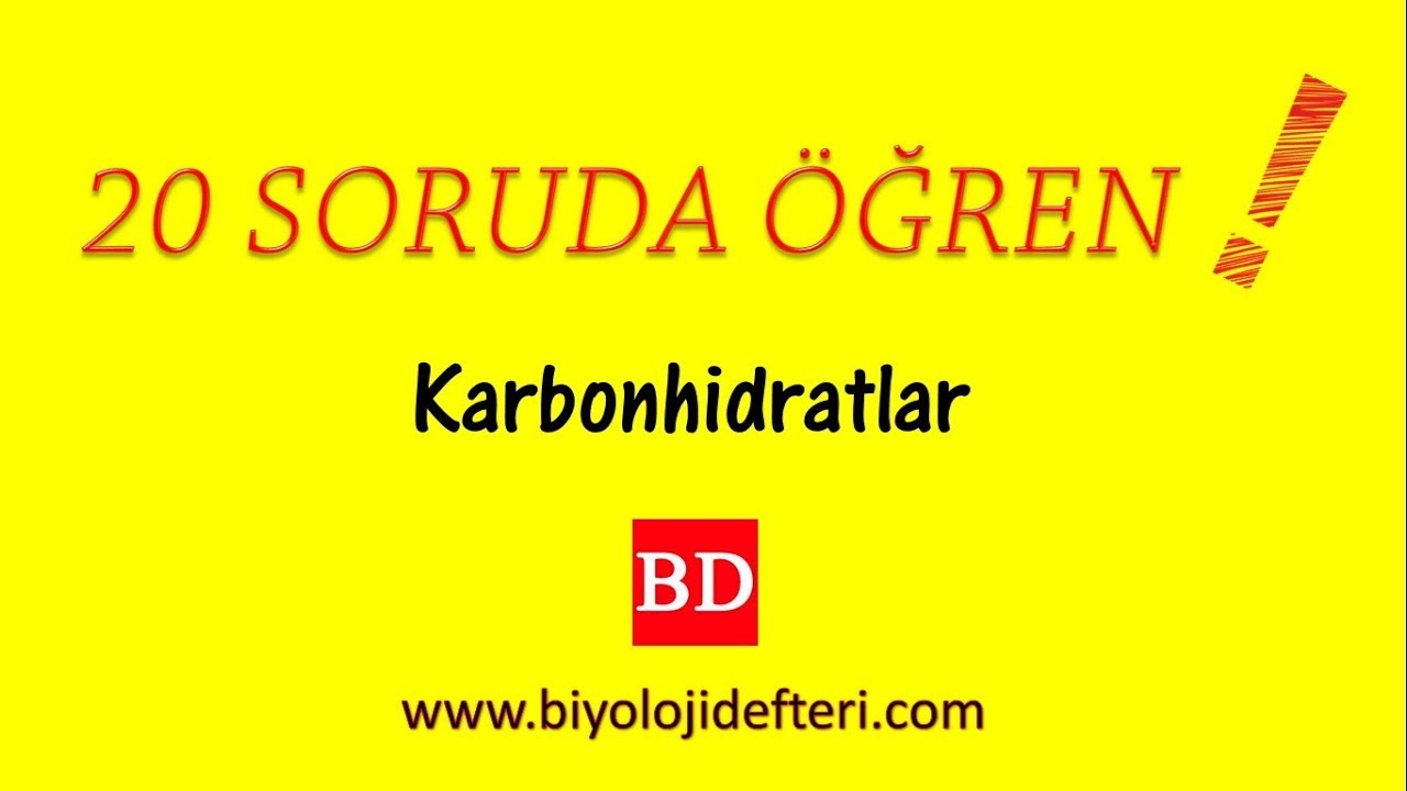 20 SORUDA ÖĞREN ( Karbonhidratlar - 2 )