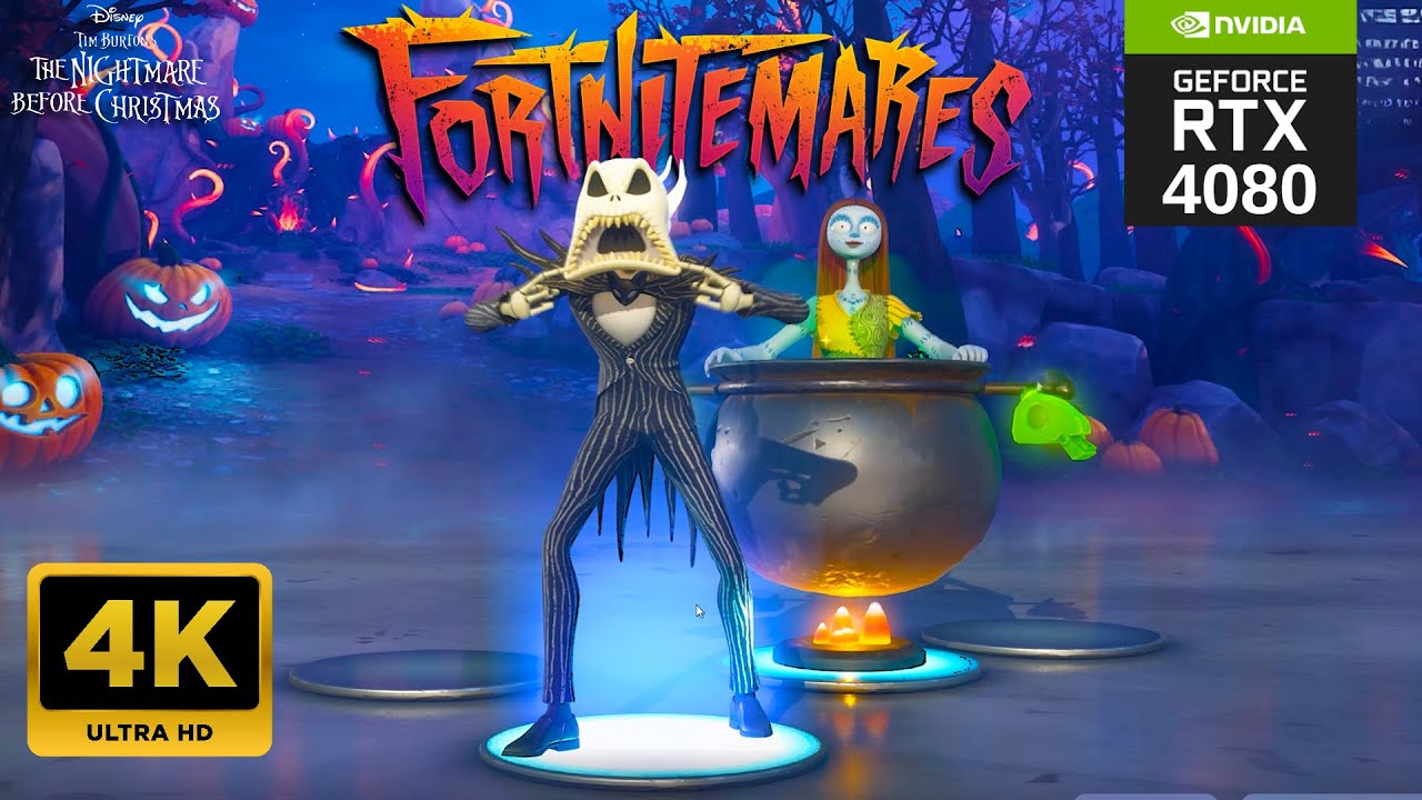 Jack & Sally 4K Gameplay | FORTNITE x NIGHTMARE BEFORE CHRISTMAS