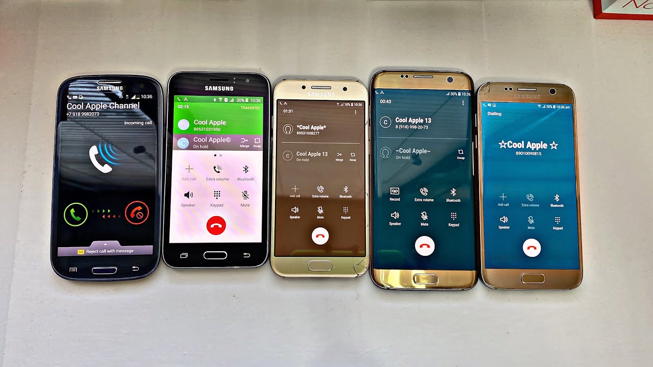Samsung Galaxy J1 & A3 & S3 & S7 & S7 Edge / Incoming & outgoing call & call on hold
