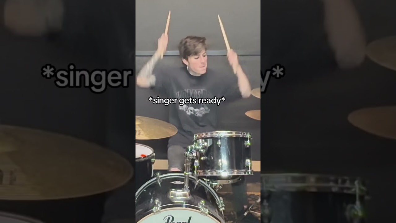 When the drummer and singer switch instruments mid song🤣😭#rockband #rockmusic #emo #drummer #music