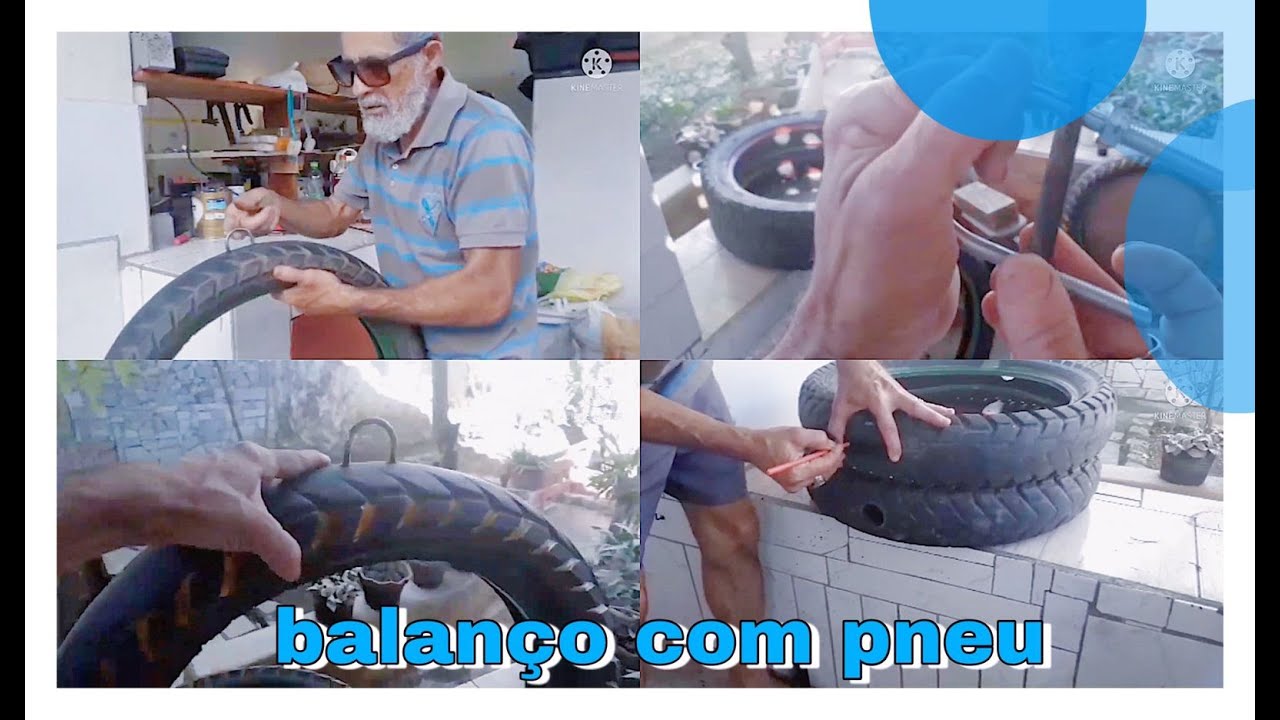 Balanço feito com pneu de moto | Oficina do Vovô
