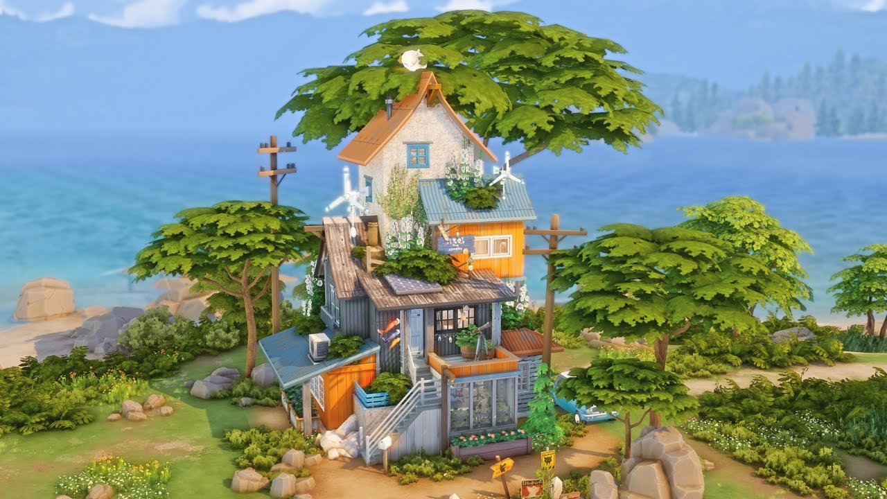 Professor's Laboratory House 🧪 | The Sims 4 | Speed Build with Ambient Sound | No CC