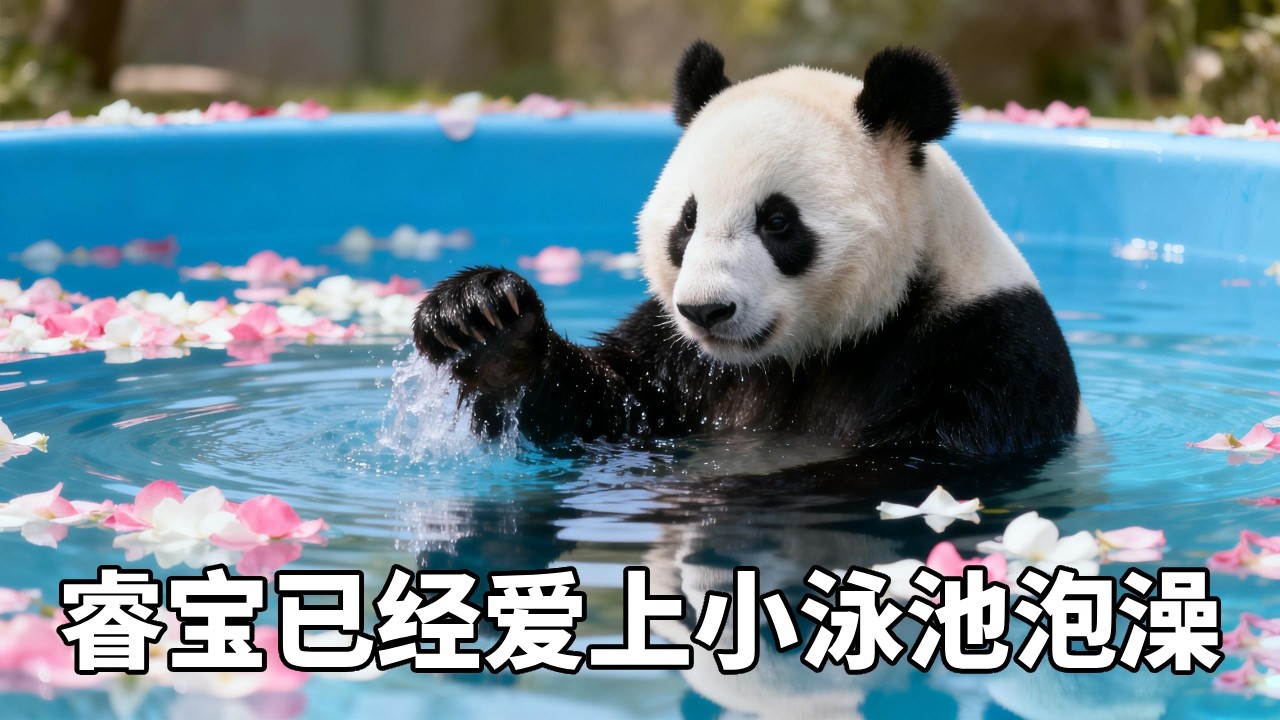 睿宝已经爱上了在小泳池泡澡的感觉。只要一进去她的嘴角就止不住地上扬。不是那种淡淡的微笑，是那种开心得比AK47还难压的笑#睿宝 #辉宝