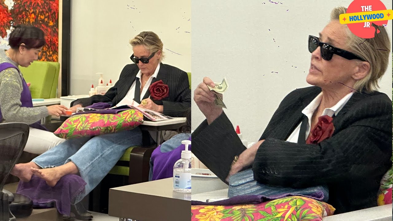 SHARON STONE GETS HER NAILS DONE AT A SALON IN BEVERLY HILLS!!!