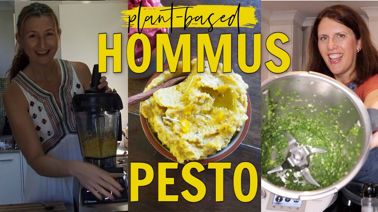 *COOK WITH ME* Best Vegan Hommus and Easy Plant-Based Pesto Recipe | Vitamix and Thermomix Cook-Off