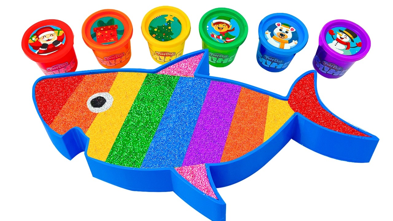 Satisfying Video | How To Make Rainbow SHARK Colorful Bathtub WITH Glitter INTO Slimes Cutting ASMR