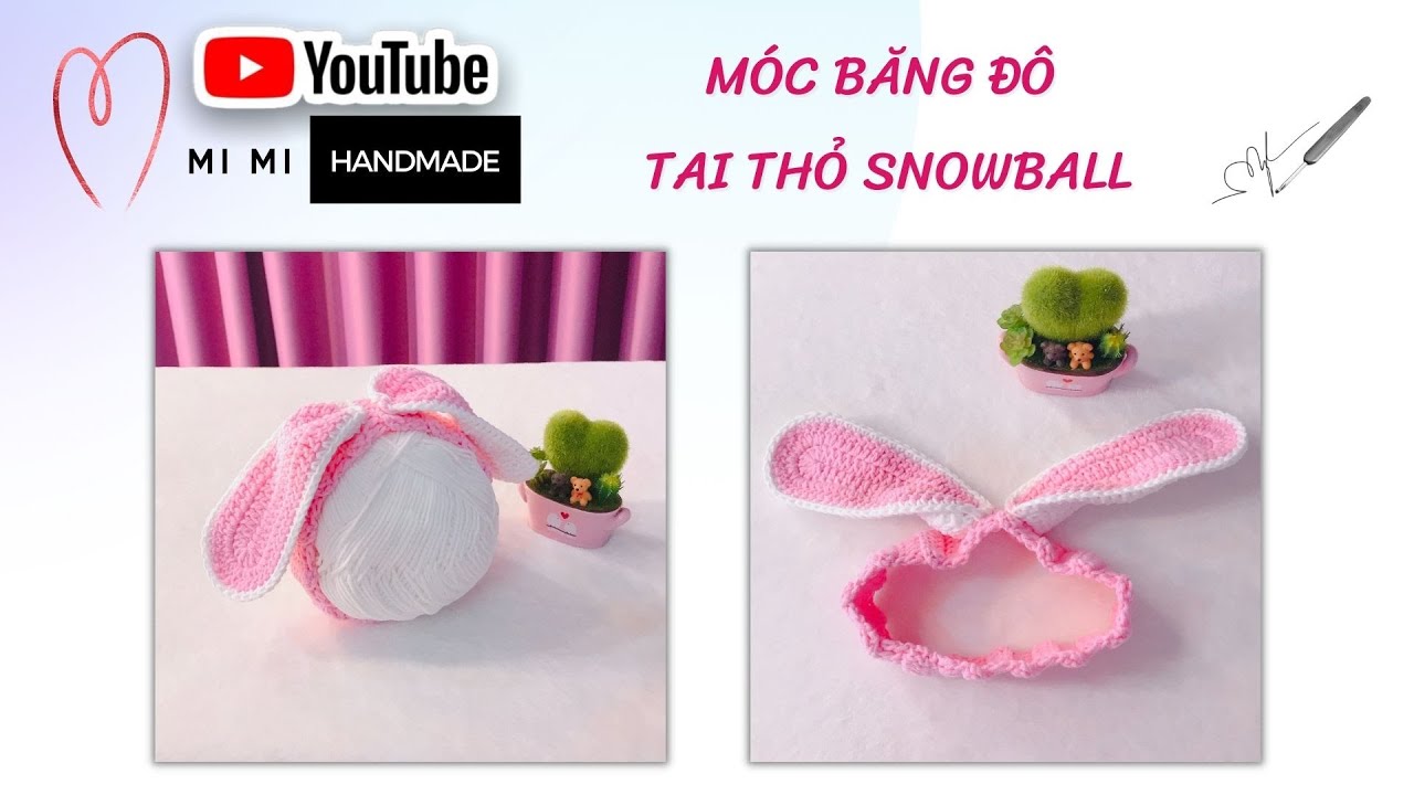 Móc Băng Đô Tai Thỏ Snowball 🐰 | Cute Bunny Headband Tutorial | Mimi Handmade