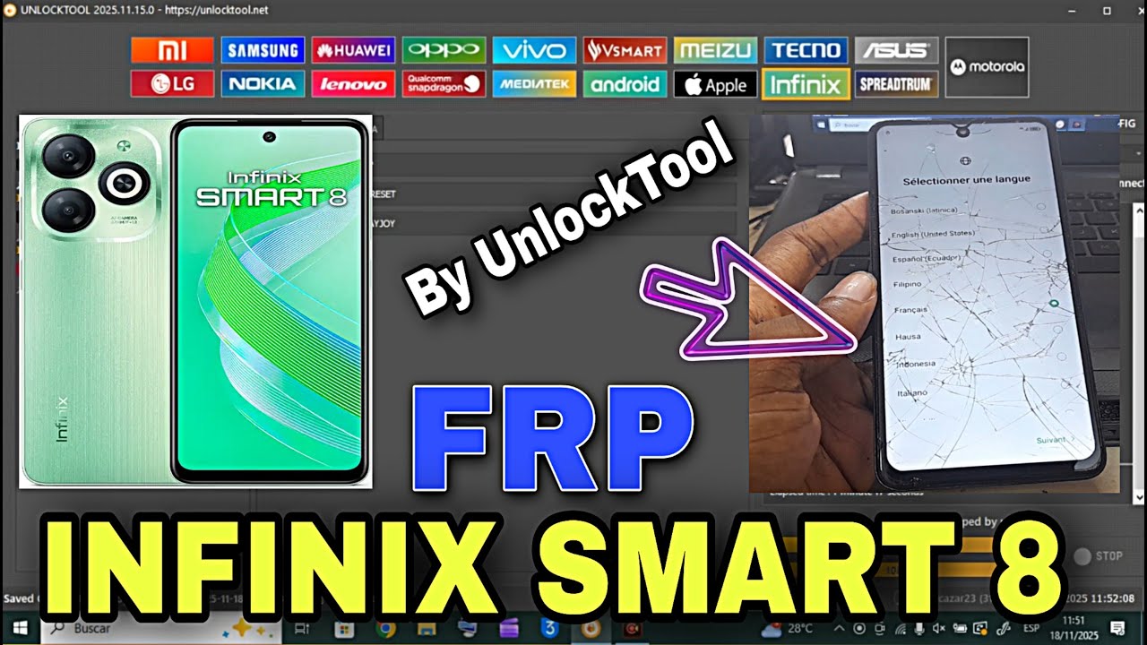 Infinix Smart 8 | FRP By UnlockTool, Bypass Cuenta Google