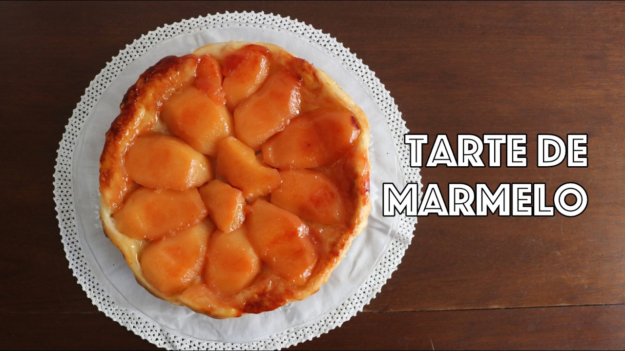 Tarte invertida de marmelo – Tarte Tatin de marmelo vegana