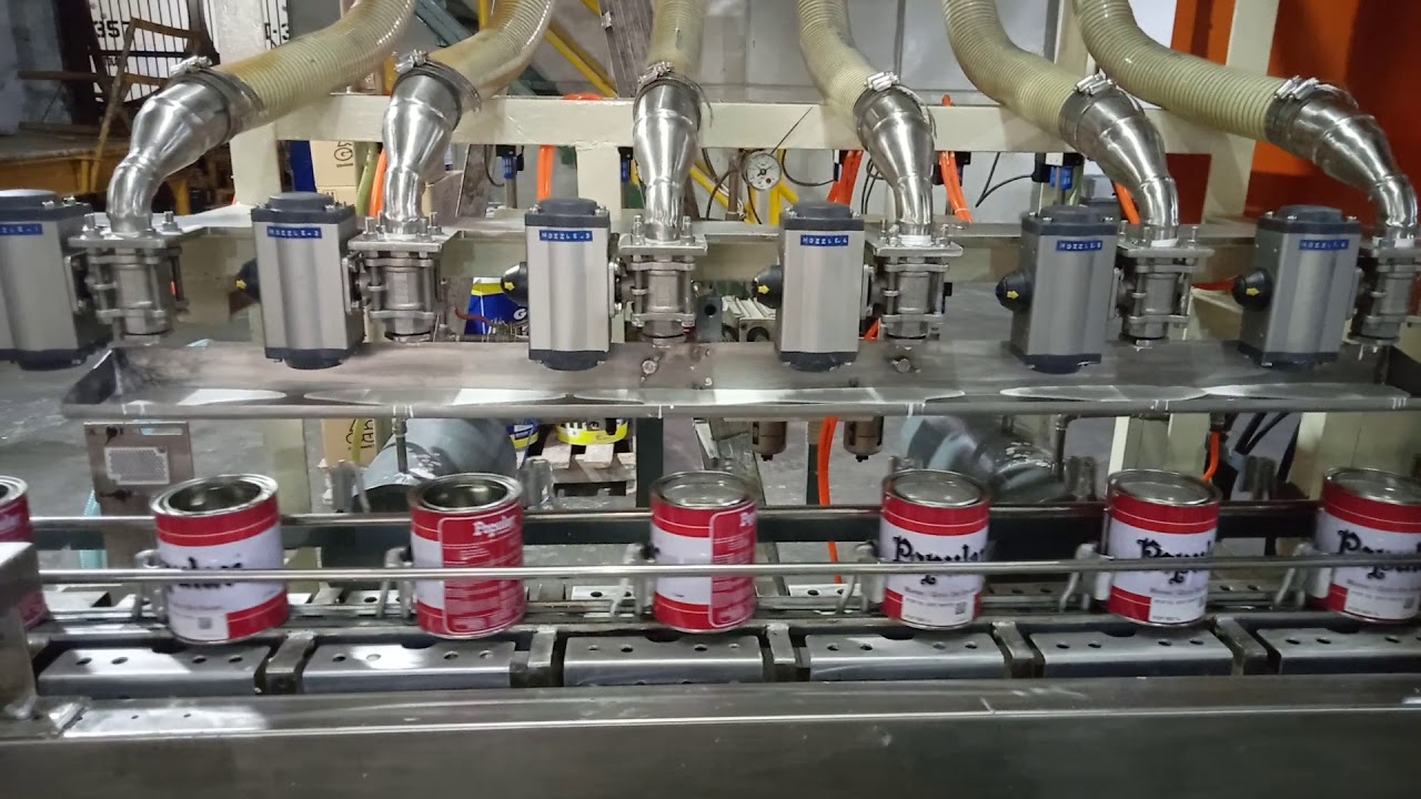 6 nozzle load cell fully automatic paint filling machine with capping machine 1liters to 4 liters