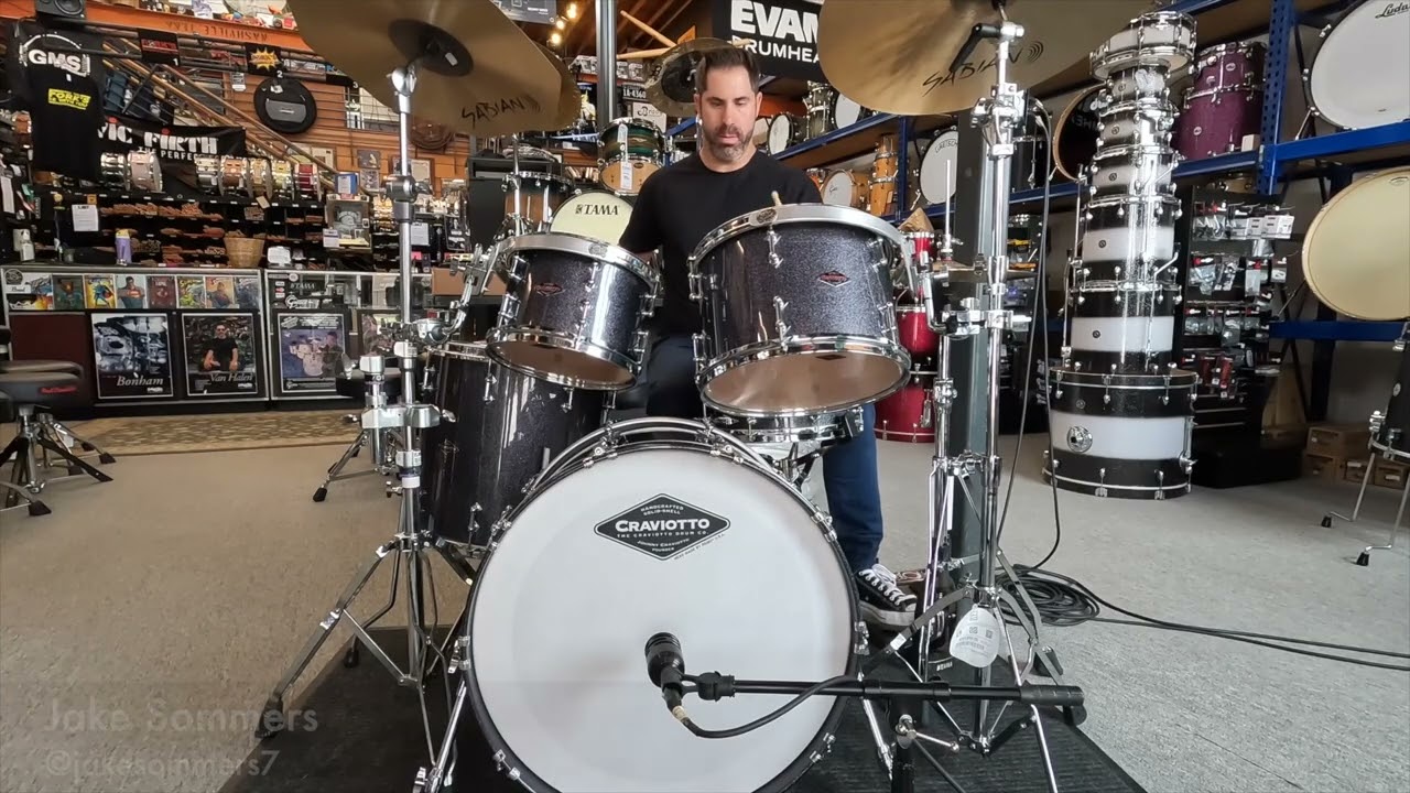 Craviotto 5pc Maple Drum Kit in Smoke Sparkle Lacquer (preowned)