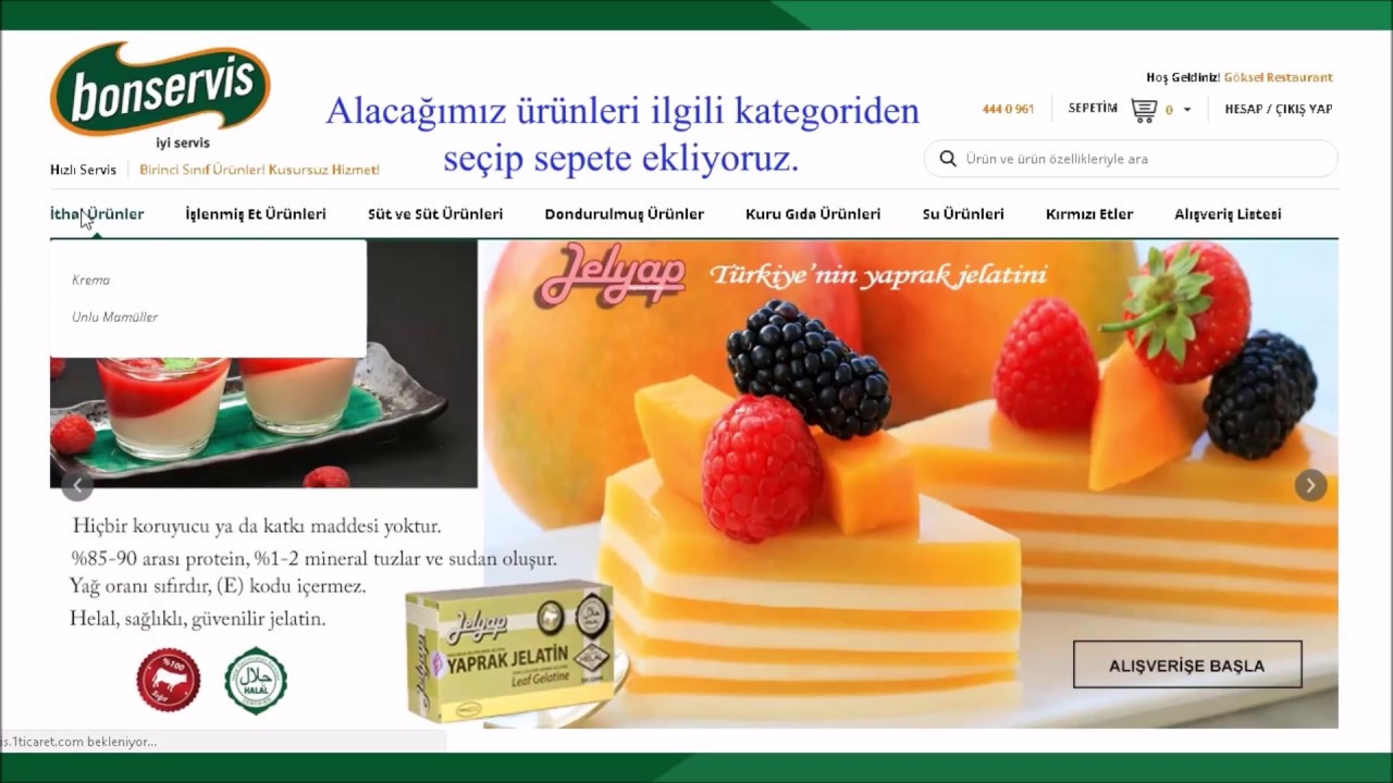 bonservis 'te Alışveriş Listesi Oluşturmak
