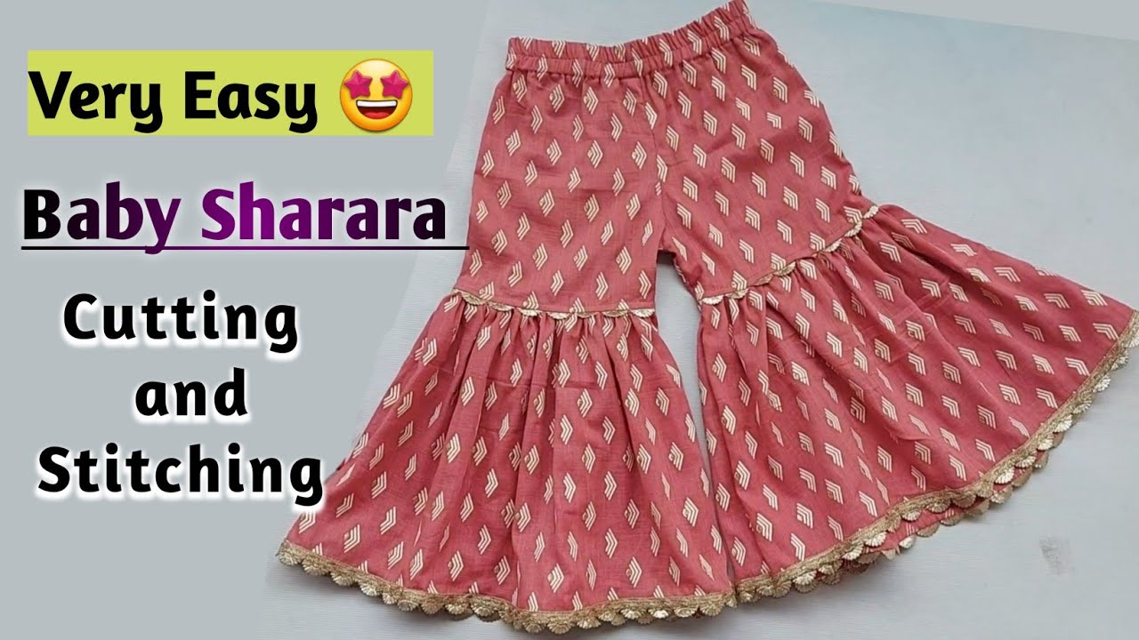 Very Easy Baby Sharara cutting and Stitching/Kids Designer Sharara Cutting and stitching