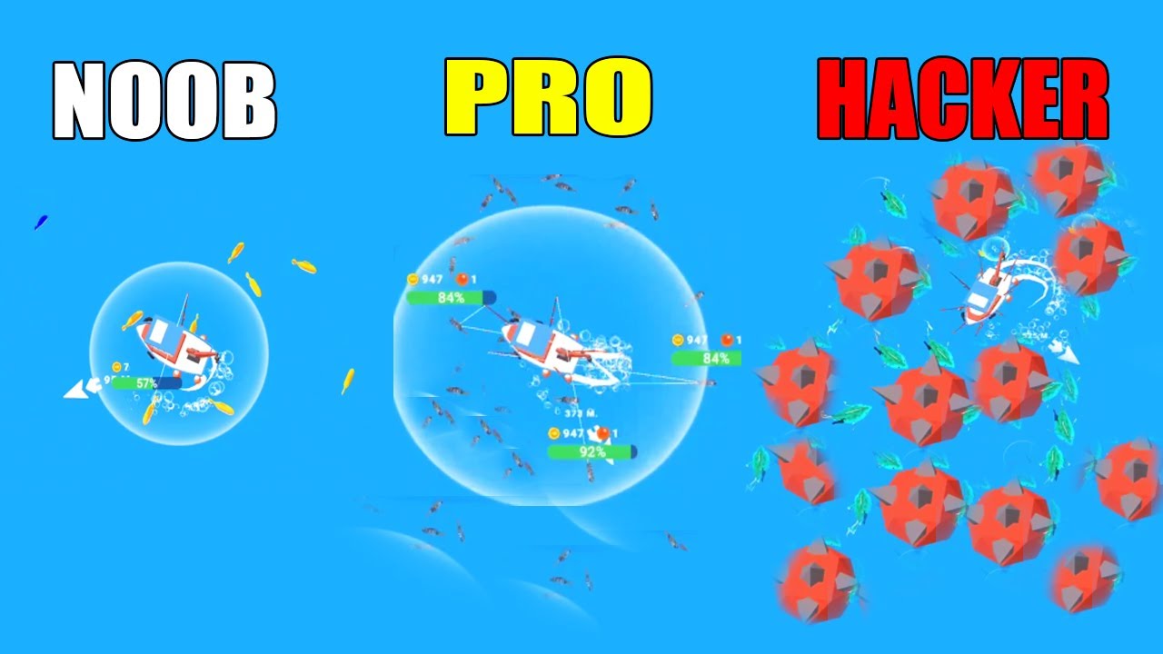 NOOB vs PRO vs HACKER in Fish Idle Game