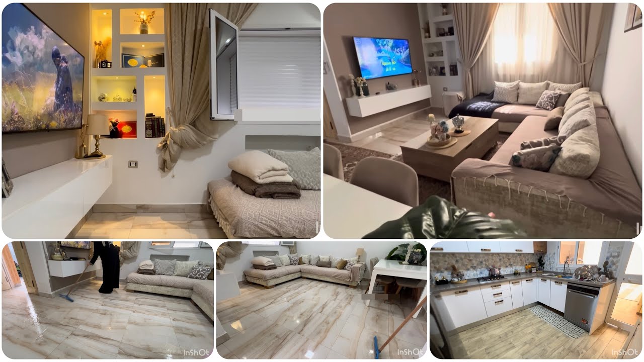 تنظيف اسبوعي عميق للصالون 🧺🧹🫧 فيديو منعش برائحة الشتاء 🧺🪷