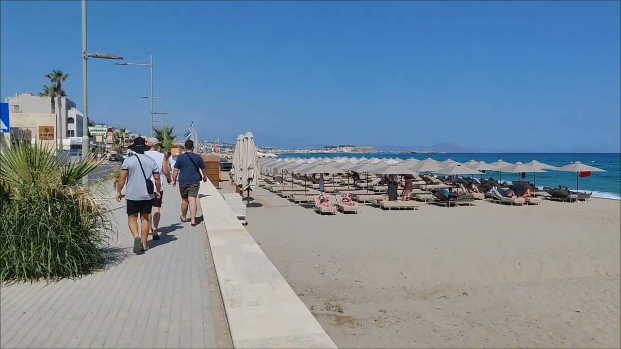 RETHYMNON Kreta, Crete - der ganze Strand von Missiria aus, the beach and some spots
