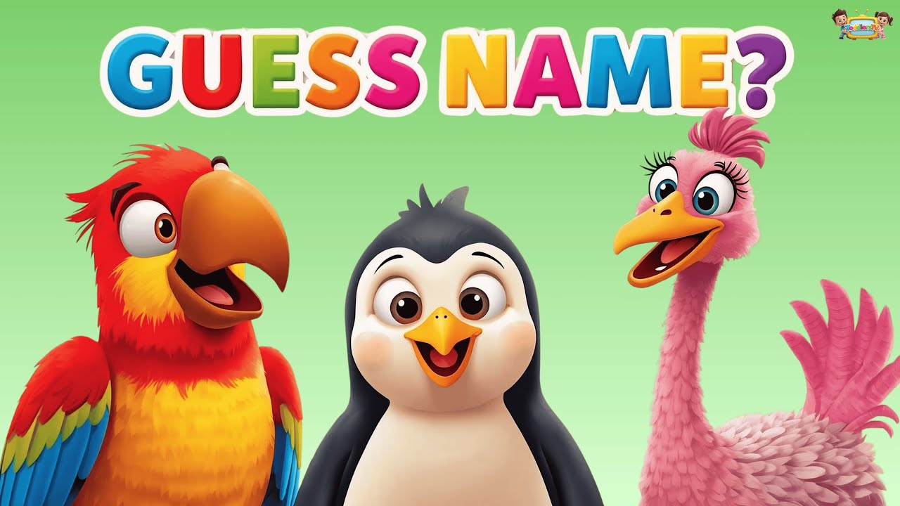 Birds Names with Fun Rhymes for Kids & Preschool 🐦🦜| Sparrow Peacock Duck & more | Kids Fun Learning