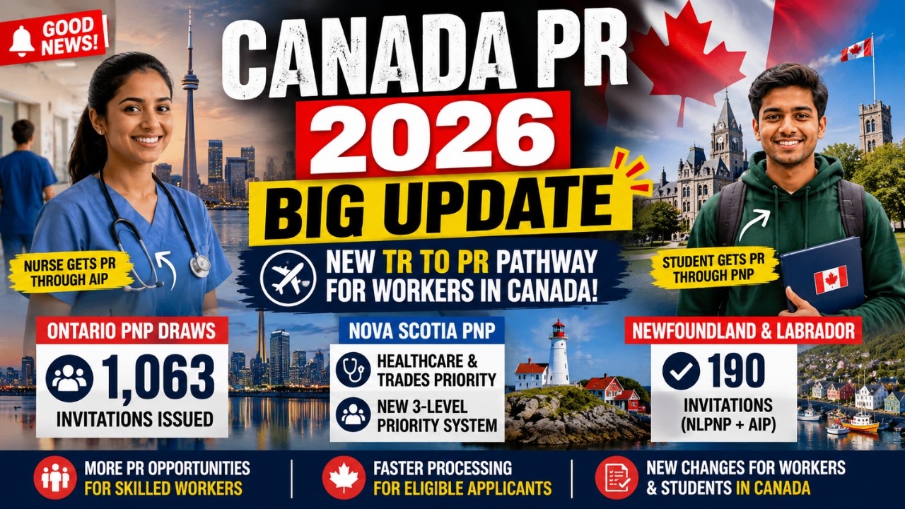 Canada PR 2026 BIG Update | New TR to PR Pathway + Ontario & Nova Scotia PNP Draws.