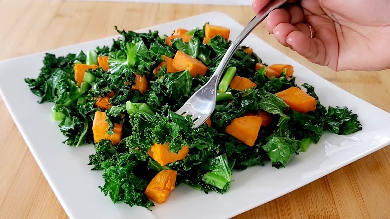 Air Fryer Sweet Potato Kale | Air Fryer Recipe | Healthy Recipe | Vegan Recipe