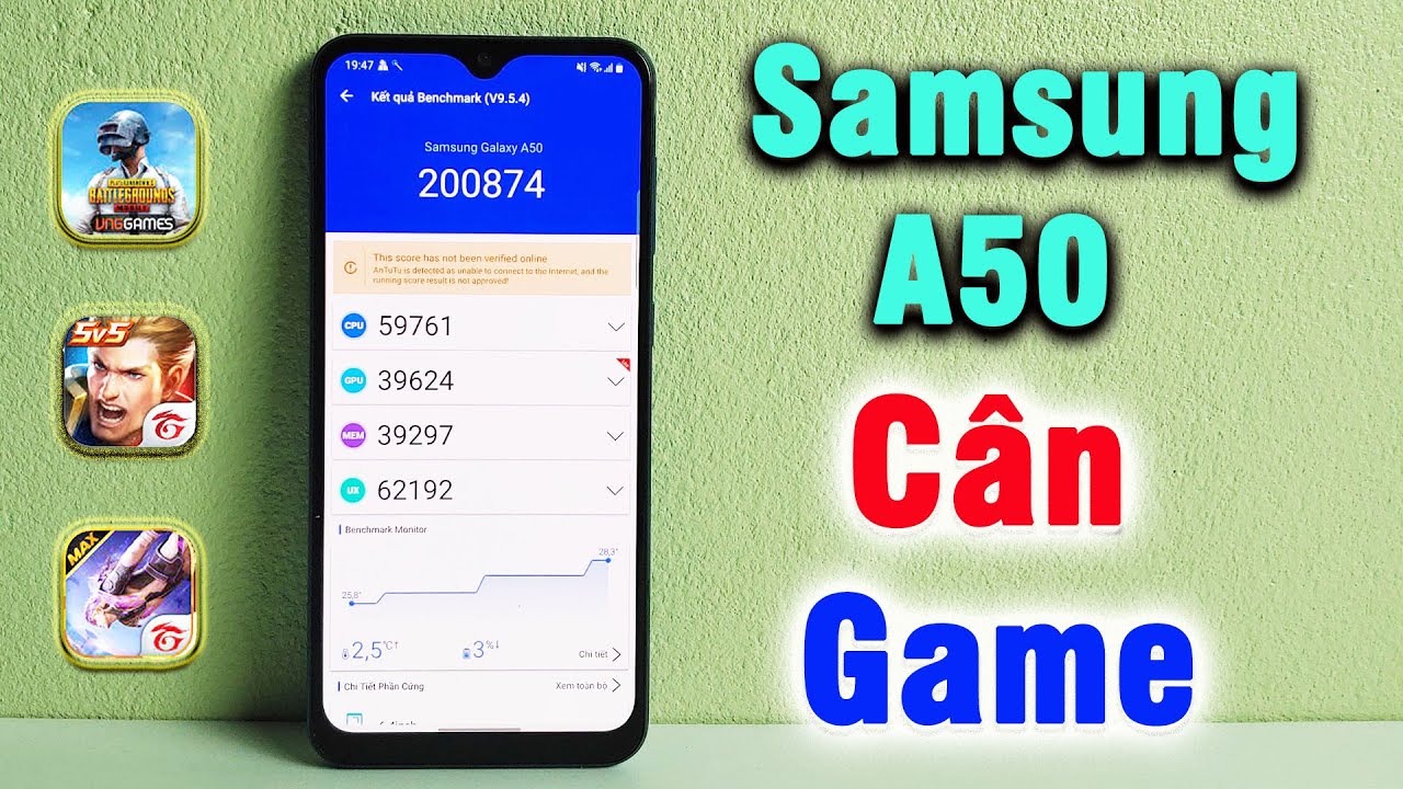 Samsung A50 cân Game PUBG thiết lập cực Bá Đạo - Chip Exynos 9610 chiến 3 tựa ntn?