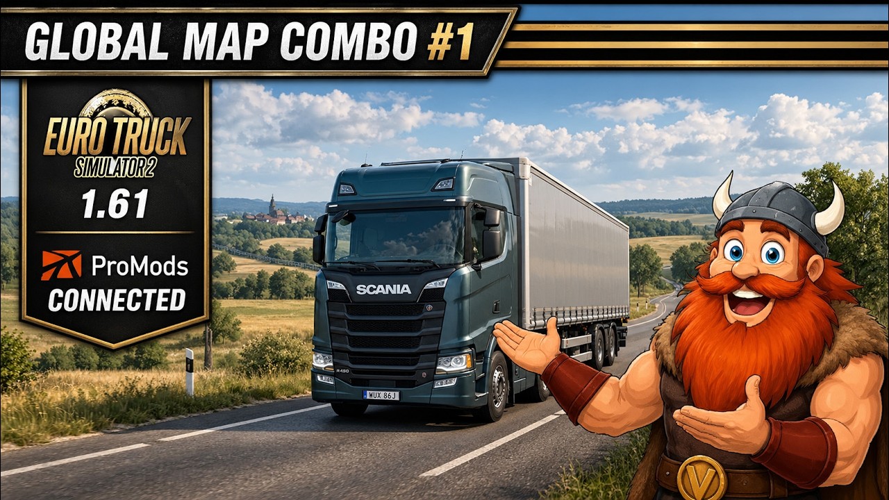 ETS2 1.61 &mdash; THE NEW GLOBAL MAP COMBO | ProMods Connected &mdash; THE SAGA BEGINS