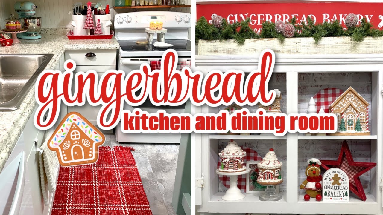 GINGERBREAD / PEPPERMINT KITCHEN AND DINING ROOM ~ CHRISTMAS DECORATE WITH ME ~ CHRISTMAS 2023