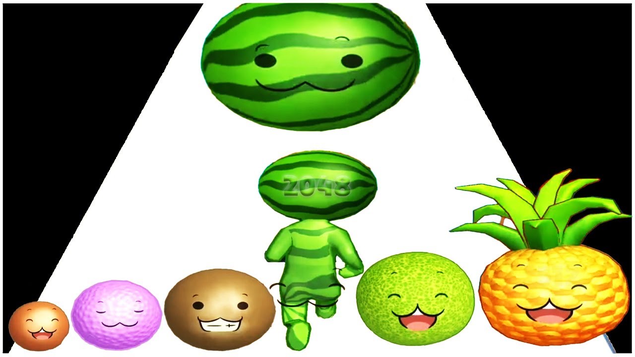 Watermelon Run 3D - 2048 ball run - Gameplay Walkthrough - Levels 1-14