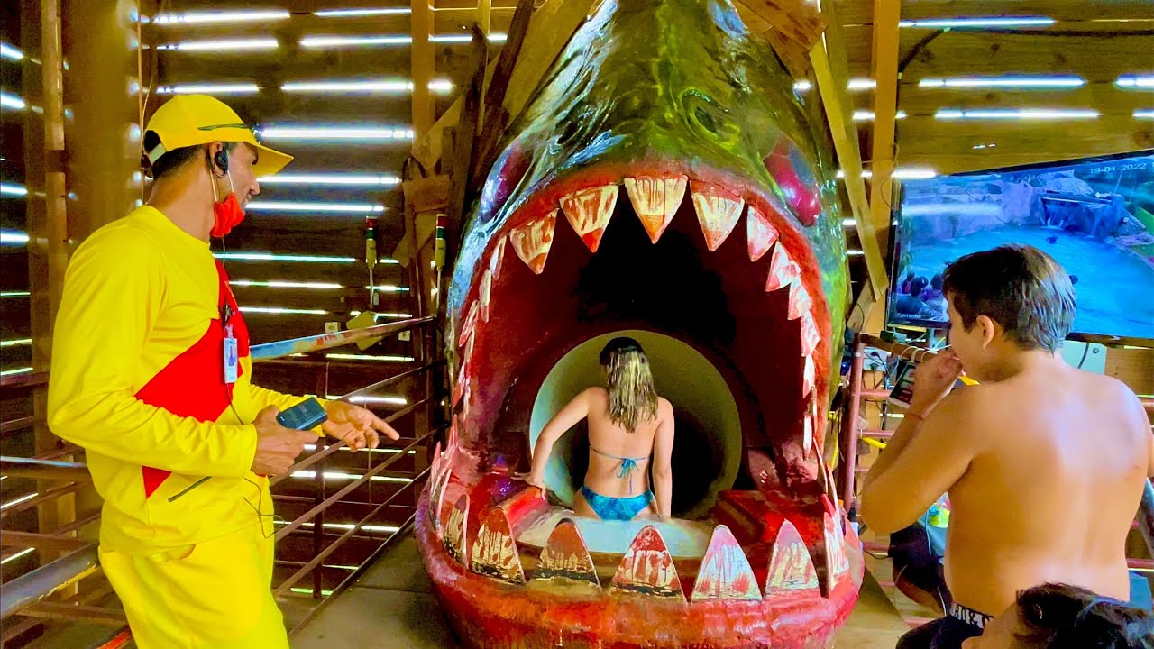 Scary Piranha Water Slide at Hot Park - Xpirado