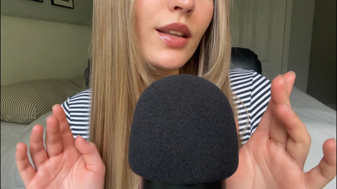 ASMR { Gentle Mic Blowing & Hand Sounds }