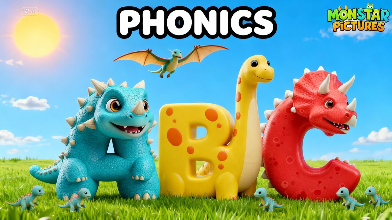 Dinosaur Letter Phonics Song – Fun ABC with Dino Characters and 2 Example Words Each