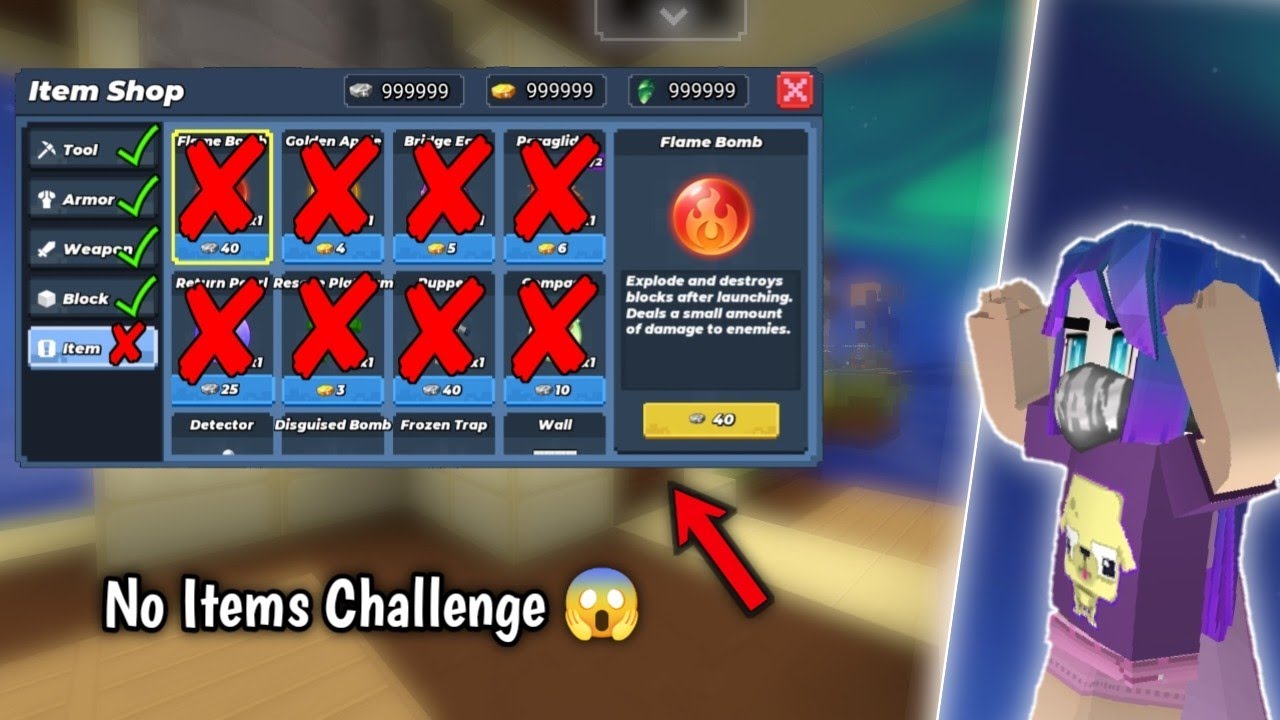 No Items Challenge in BedWars Rank Mode 🤯 [Blockman GO]
