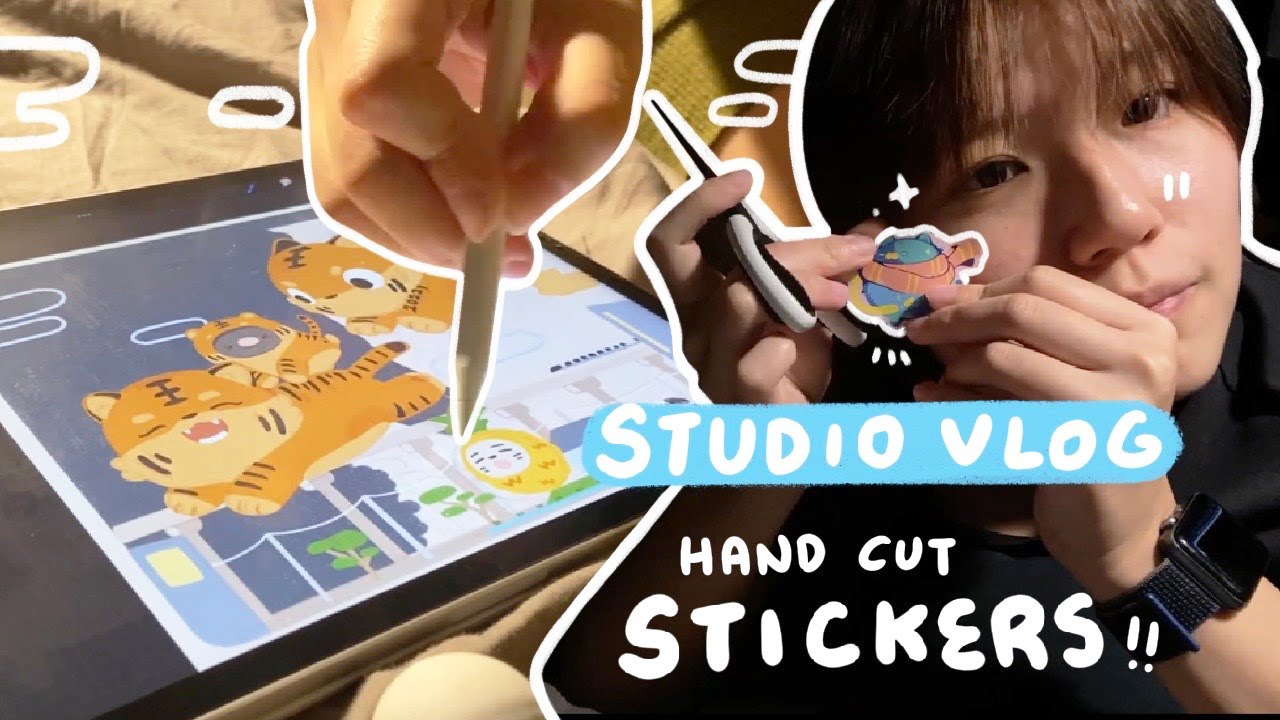 STUDIO VLOG 3 ☆ | Testing out stickers & trying out new art style