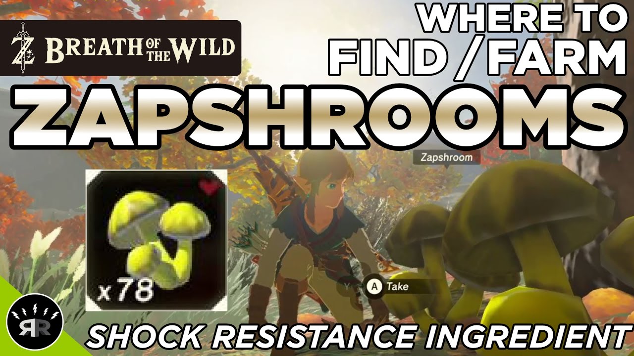 Zelda: Breath of the Wild - Where to Find/Farm Zapshroom (Shock Resistance Ingredient)