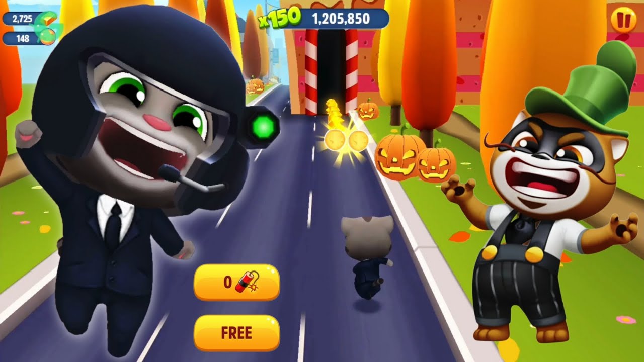 Talking Tom Gold Run Halloween 2023 - Agent Tom Boss Fight At Moon Festival - Android