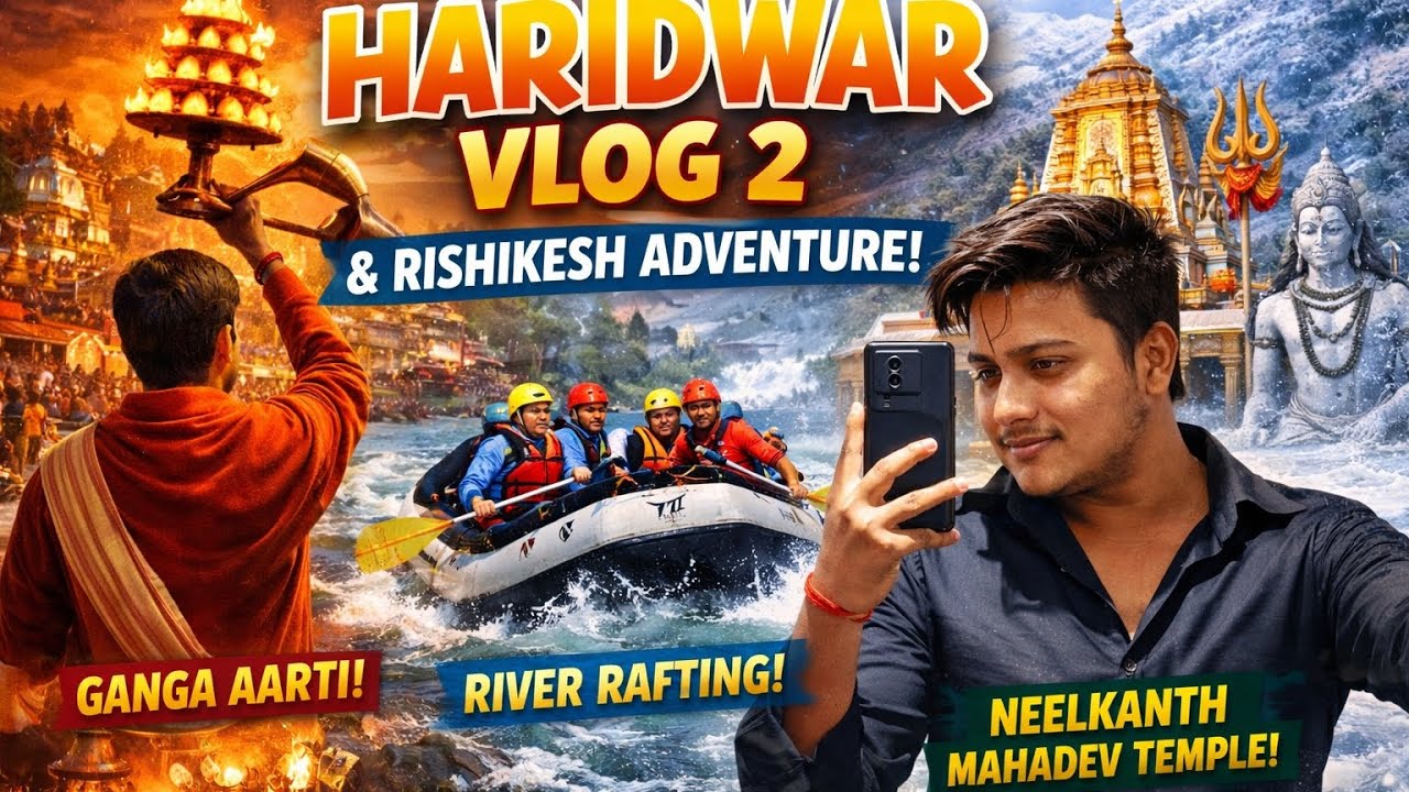 Ganga Aarti Haridwar 🔱 Rishikesh Rafting 🌊 Neelkanth Mahadev Darshan| WanderWithPandey Vlog#youtube 