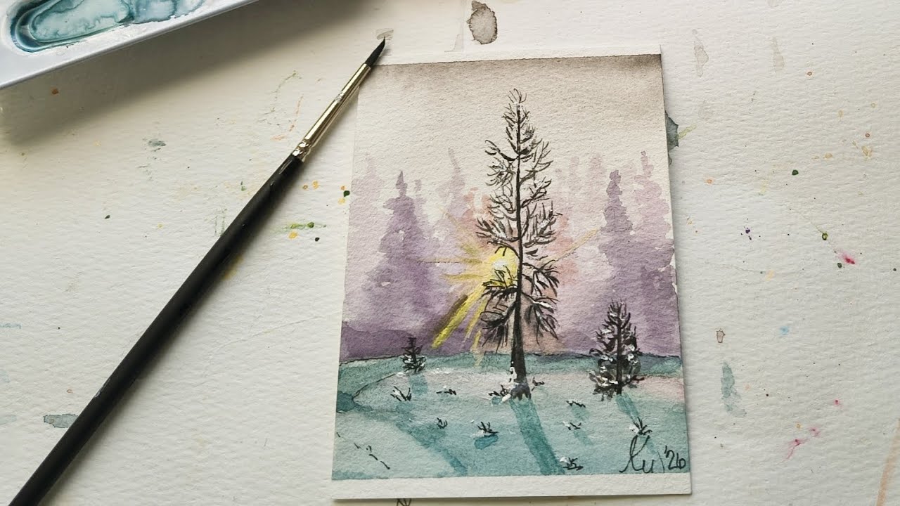 First ASMR painting. No talking, just watercolor sounds.