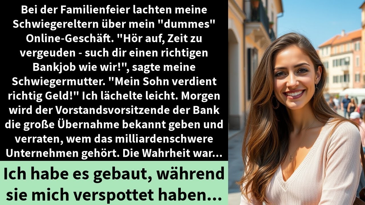 Bei der Familienfeier lachten meine Schwiegereltern über mein 'dummes' Online Geschäft